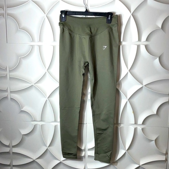 NWT Gymshark Sweat Seamless Leggings - Dusty Olive - Picture 1 of 2